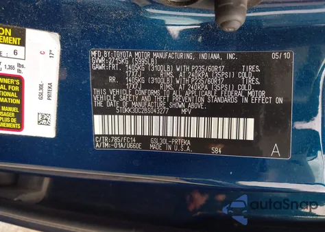 2011 Toyota Sienna Le V6 from USA, damaged, VIN 5TDKK3DC2BS043277